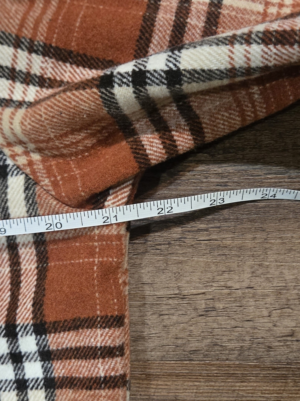 Rust Plaid Cropped Utility Shacket - Picture 5 of 6